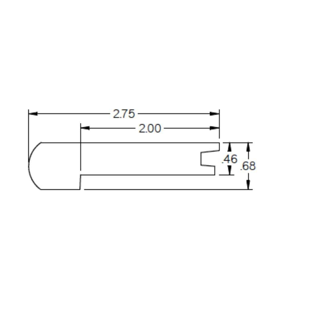 Mateo 0.5 in. Thick x 2.78 in. Wide x 78 in. Length Hardwood Trim Stair Nose - Hercitys