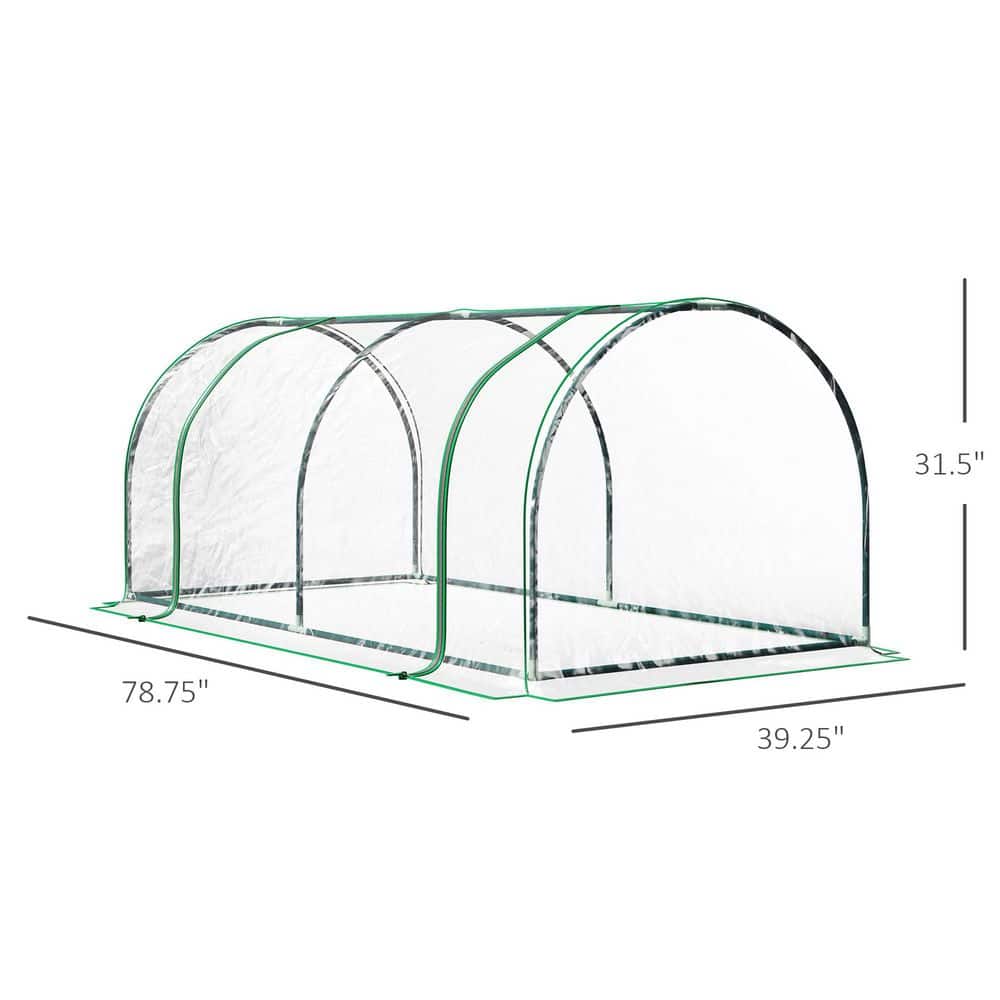 Mini Greenhouse, Waterproof Cloche Cold Frame, 6 ft. x 3 ft. x 2 ft. Metal Clear Portable Greenhouse, 4 Zippered Doors - Hercitys