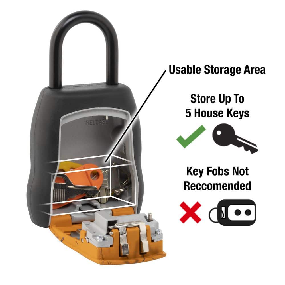Lock Box, Resettable Combination Dials, Mossy Oak Blaze Orange - Hercitys