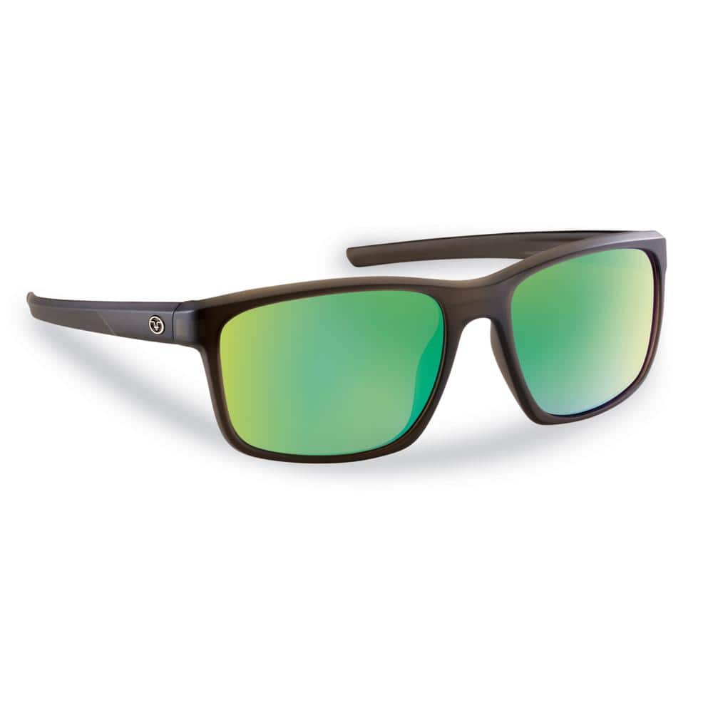 Rip Current Polarized Sunglasses in Brown Frame with Amber Green Mirror Lens - Hercitys