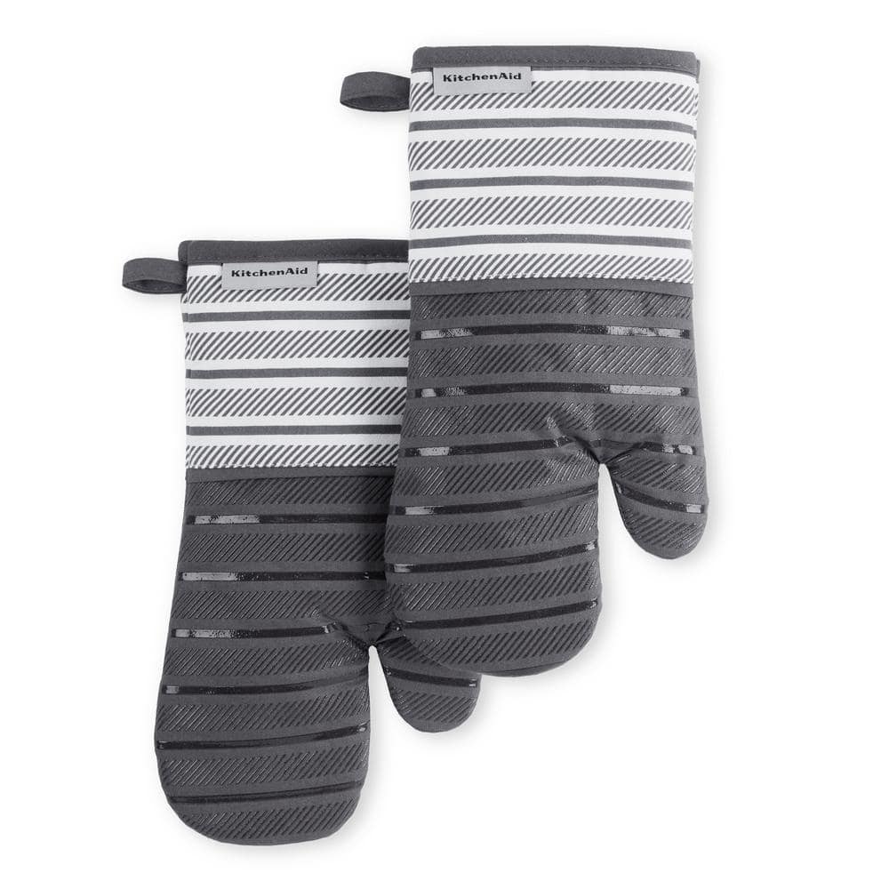 Albany Cotton Charcoal Grey Oven Mitt Set (2-Pack) - Hercitys