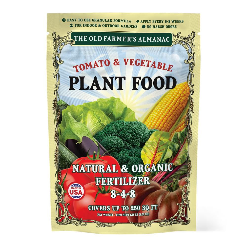 Old Farmer’s Almanac 2.25 lbs. Organic Tomato and Vegetable Plant Food Fertilizer, Covers 250 sq. ft. - Hercitys