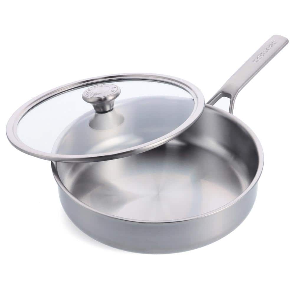 Tri-Ply 3.5 QT Stainless Steel Saute Pan with Lid - Hercitys