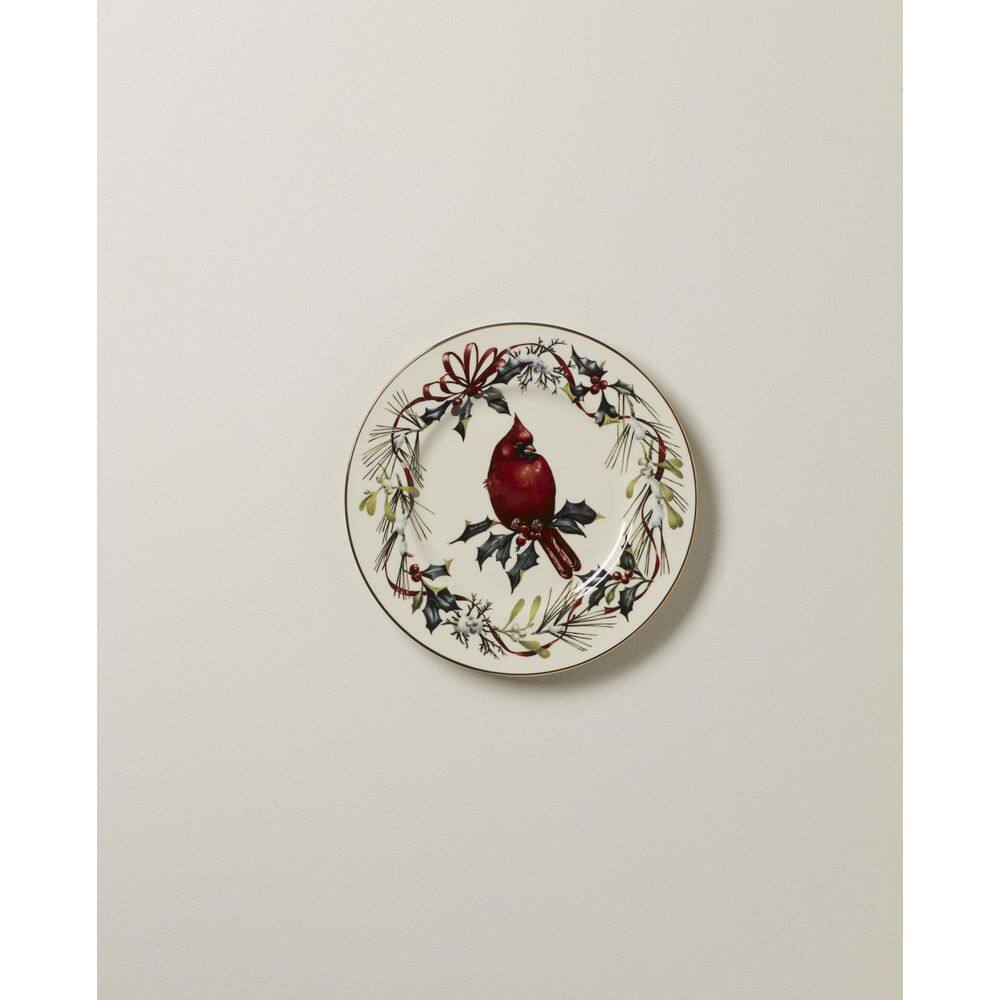 Winter Greetings Cardinal Accent Plate - Hercitys