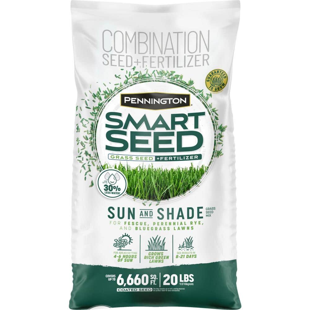 Smart Seed Sun and Shade North 20 lb. 6,660 sq. ft. Grass Seed and Lawn Fertilizer - Hercitys