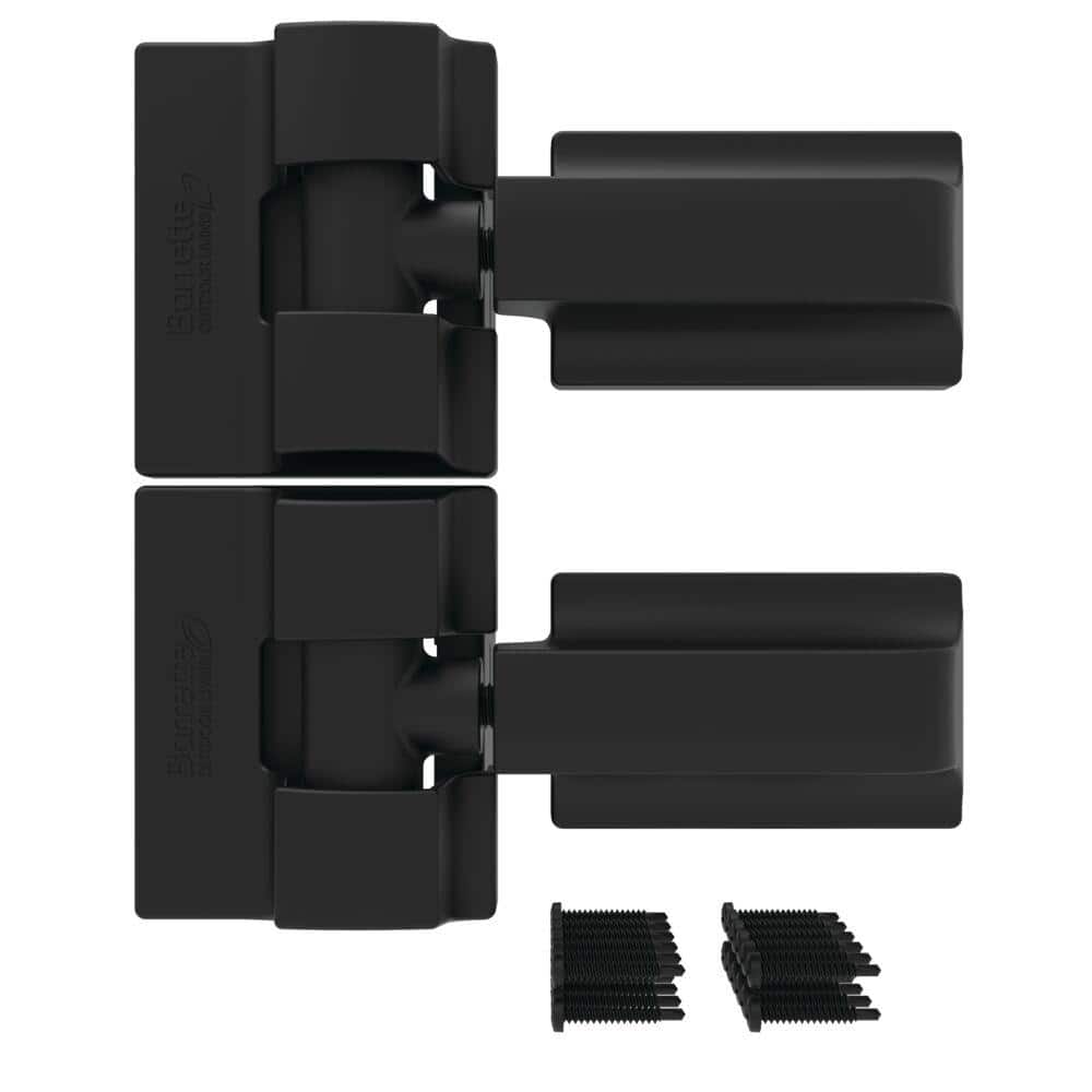 8.937 in. x 5 in. Heavy Duty Modern Gate Hinge Pair Black - Hercitys