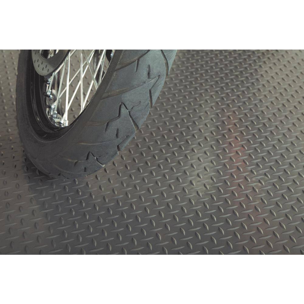 Diamond Tread 5 ft. x 10 ft. Slate Grey Commercial Grade Vinyl Garage Flooring Cover and Protector - Hercitys