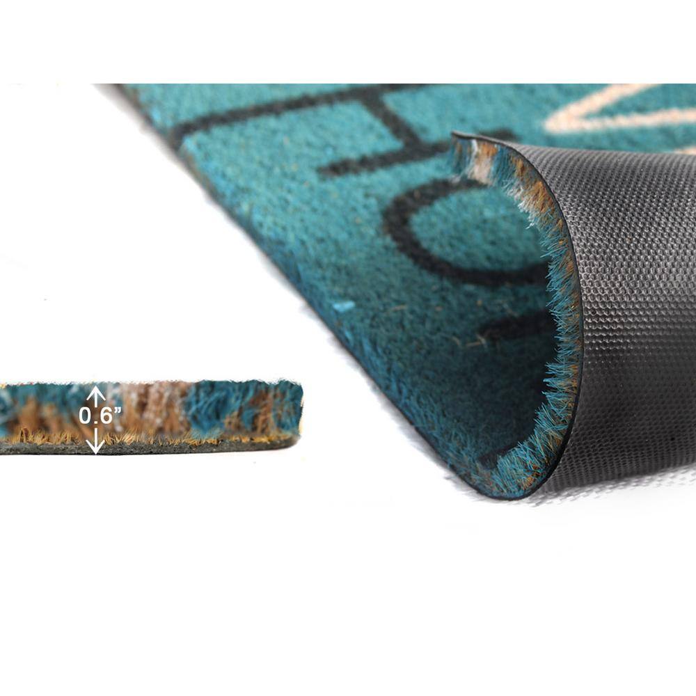 Home Sweet Home Teal Multi 30in. x 18in. Door Mat - Hercitys