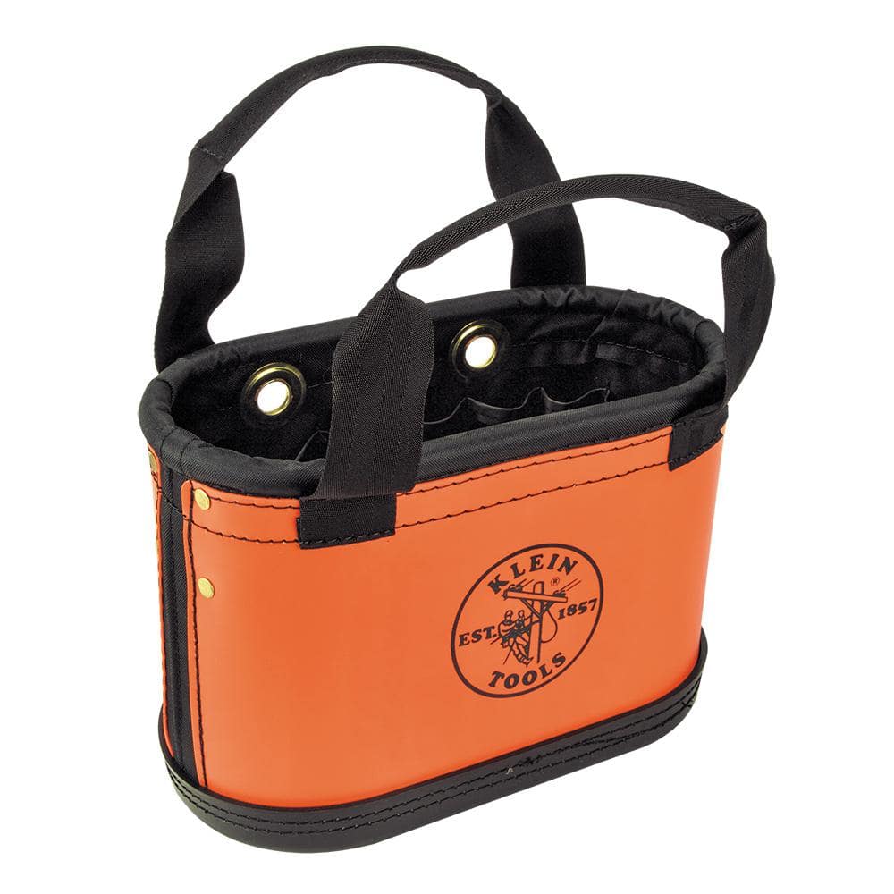 Hard-Body Bucket, 15-Pocket Oval Bucket, Orange/Black - Hercitys