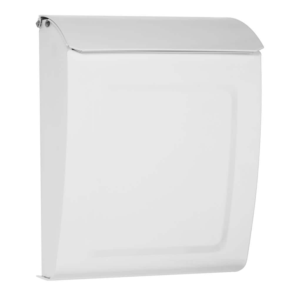 Aspen White, Small, Steel, Locking, Wall Mount Mailbox - Hercitys