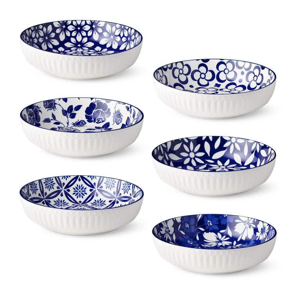 Madison 42 fl. oz. Multi-Colored Porcelain Soup Bowl (Set of 6) - Hercitys