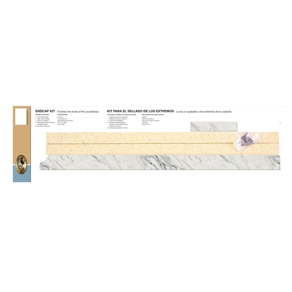 Hampton Bay Calcutta Marble Endcap Kit for Laminate Countertop with Full-Wrap Ogee Edge and Loose Backsplash - Hercitys