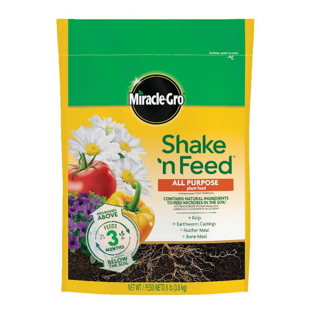 Shake N Feed All Purpose Plant Food, 8 lbs., For In-Ground and Container Plants, Feeds up to 3-Months, Dry Fertilizer - Hercitys