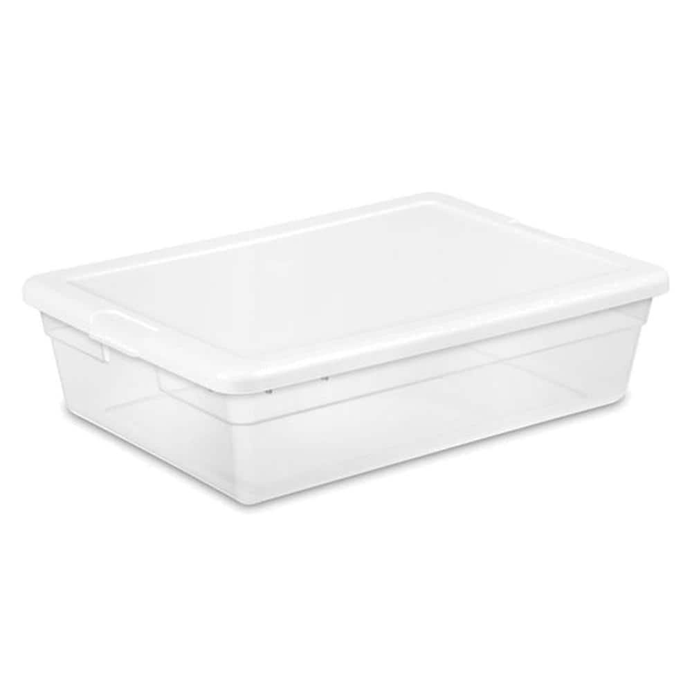 Single Lidded 28 Qt.Clear Storage Tote Container 1655 (20-Pack) - Hercitys