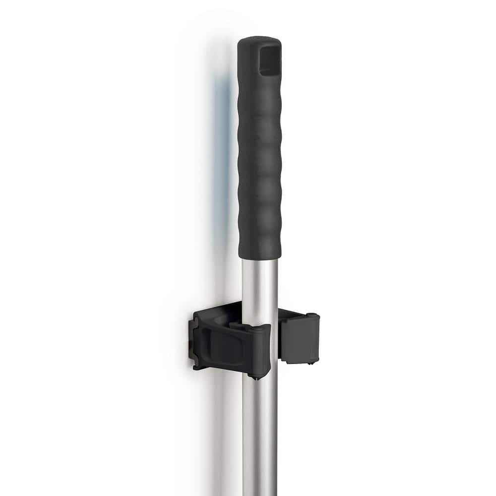 Universal Garage Wall Mount Tool Holder 3 in. Durable Plastic Mounts to Wall or Rail (Sold Separate) Black (2-Pack) - Hercitys