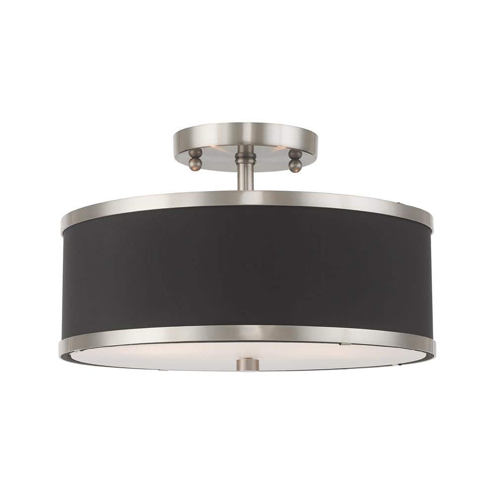 Park Ridge 2 Light Brushed Nickel Semi Flush Mount - Hercitys