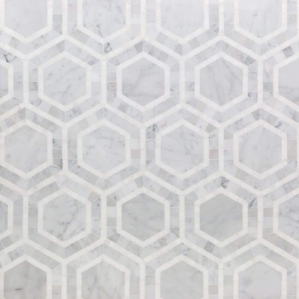 Zeta Nero 10-3/4 in. x 12-1/4 in. Polished Marble Mosaic Tile (0.91 sq. ft./ sheet) - Hercitys
