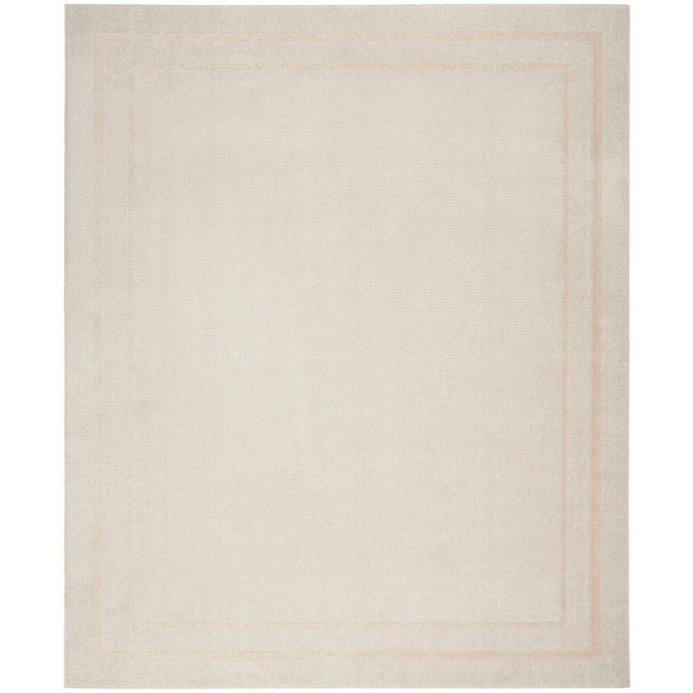 Essentials Ivory Gold 9 ft. x 12 ft. Solid Contemporary Area Rug - Hercitys