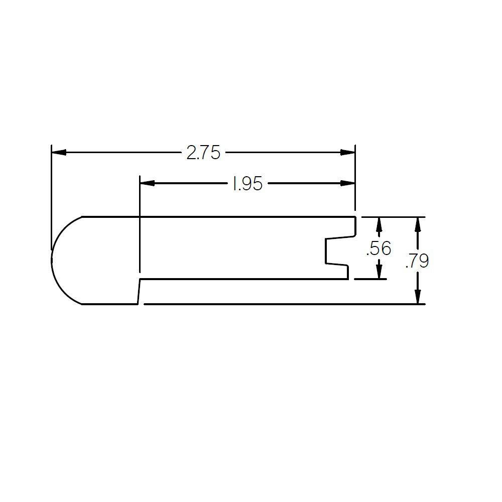 Indigo 0.5625 in. T x 2.78 in. W x 78 in. L Hardwood Stair Nose - Hercitys