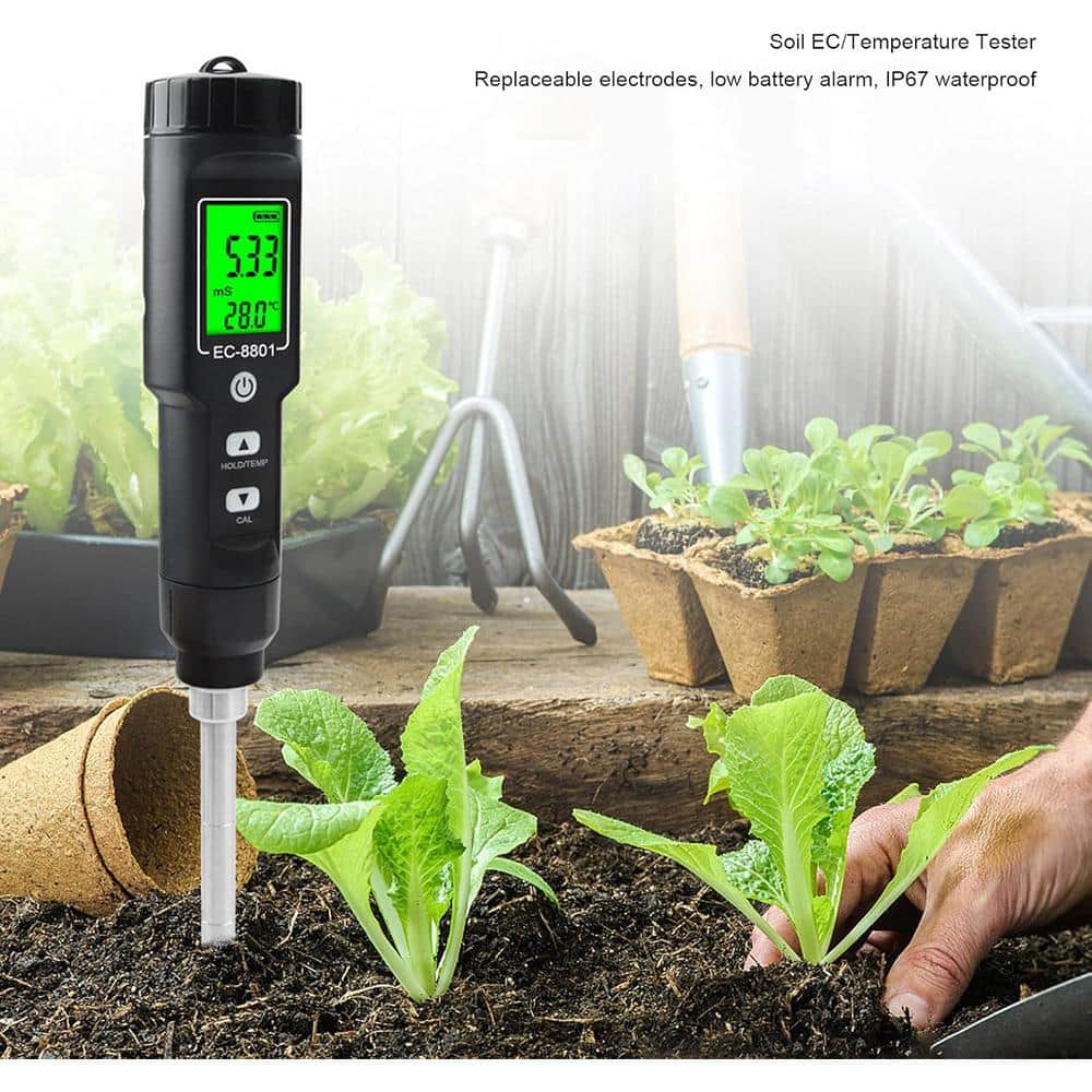Soil Detector, Data Hold Automatic Temperature Compensation Multi-Purpose Soil Tester for Greenhouse Horticultural Land - Hercitys