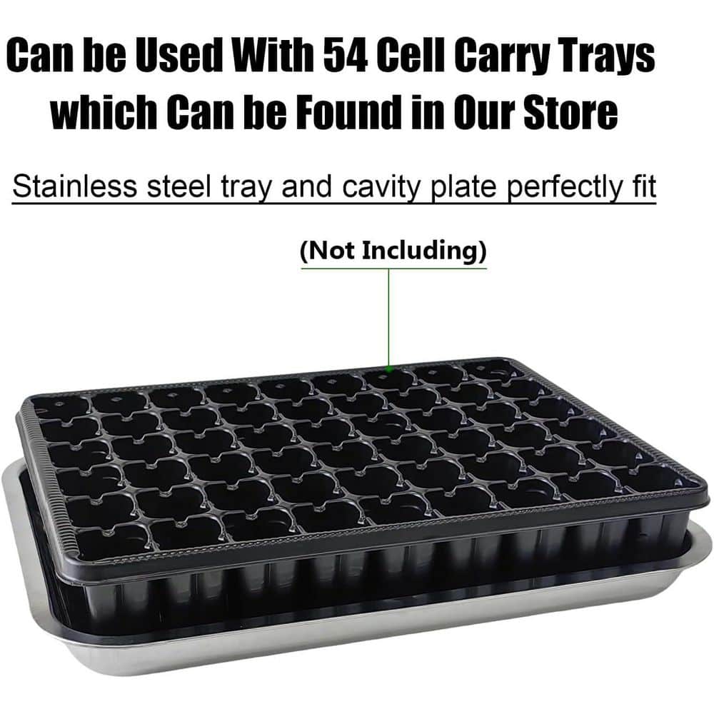 Stainless Steel Seed Starter Tray Metal Nursery Pots Water Collection Transplantation 10-Pack - Hercitys