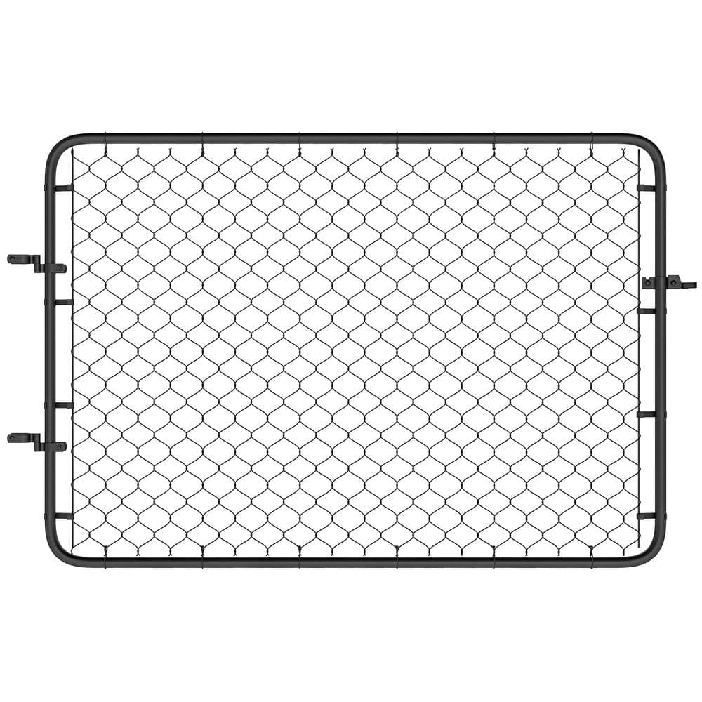 70.9 in. Garden Gate Chain Link Fence Gate, Galvanized Steel Garden Door for Yard Entrance Way, Black - Hercitys