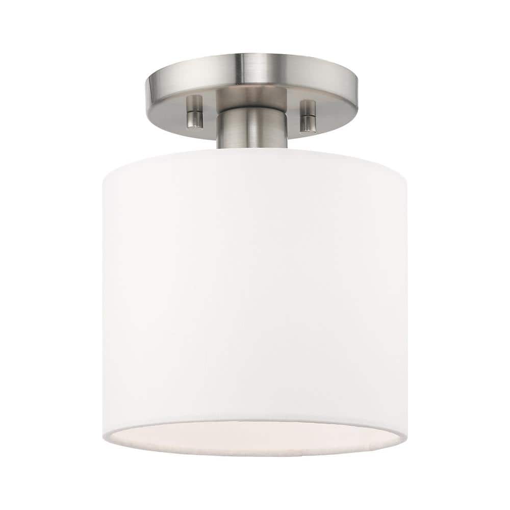 Mercury 1 Light Brushed Nickel Semi Flush Mount - Hercitys