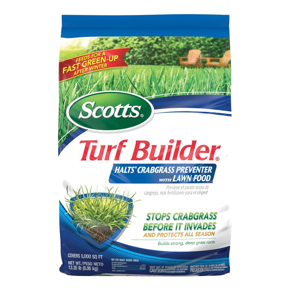 Turf Builder 13.58 lb. 5,000 sq. ft. Halts Crabgrass Preventer Dry Lawn Fertilizer - Hercitys