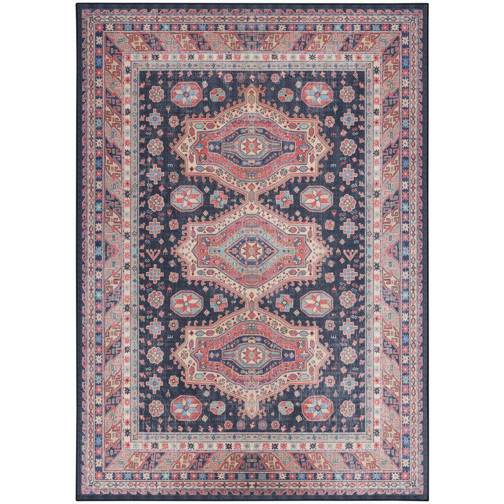 Vintage Home Navy 5 ft. x 7 ft. Medallion Traditional Area Rug - Hercitys