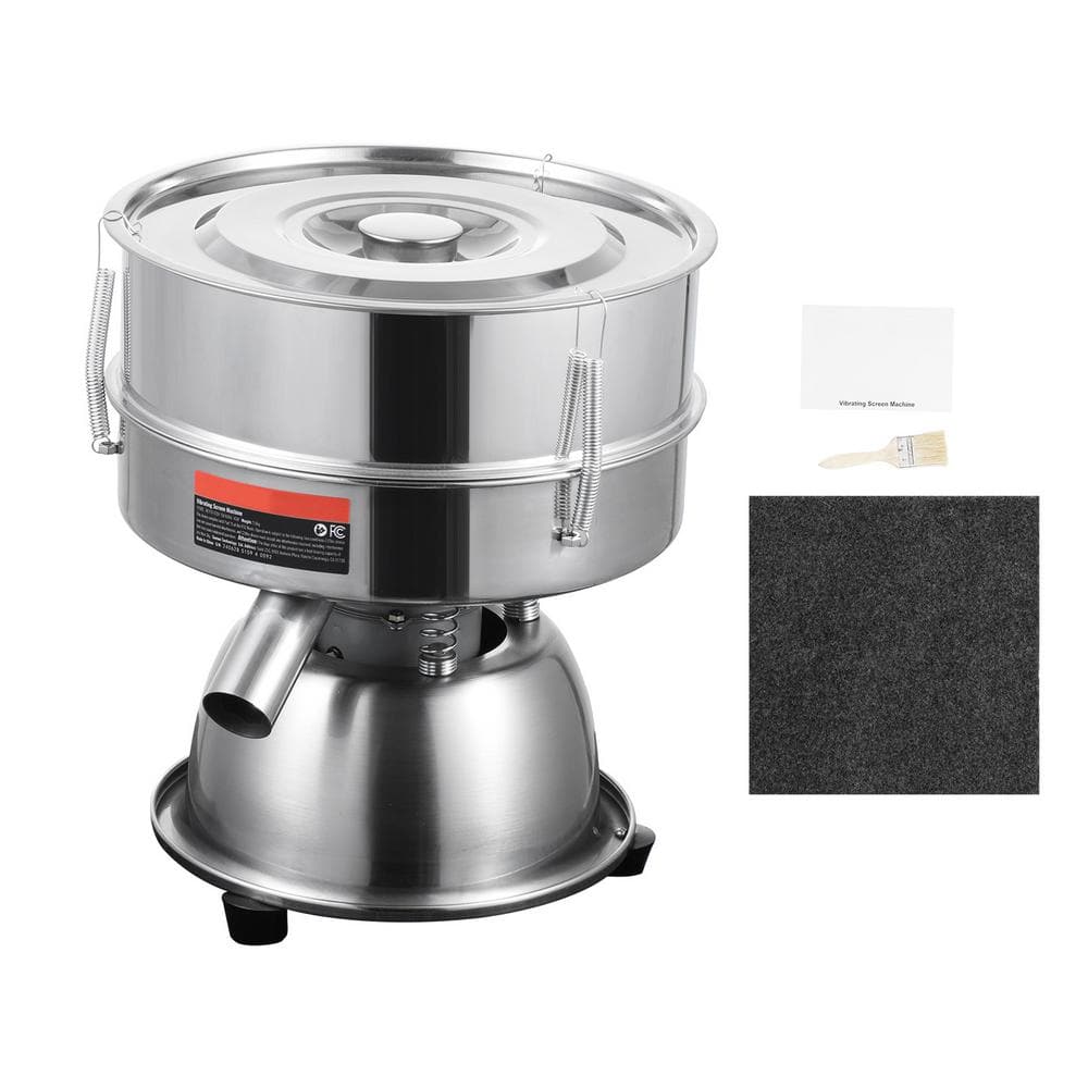Automatic Electric Vibrating Sieve, Stainless Steel, 45-Watt Automatic Powder Sifter Machine Countertop, 40 Plus 60-Mesh - Hercitys