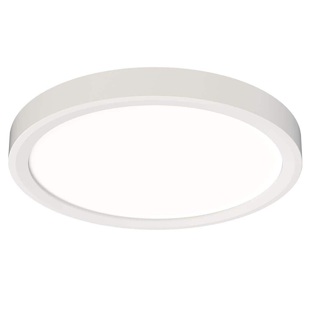 Slimform 13 in. White Integrated LED Flush Mount for J-Box Installation with Switchable Color Temperatures - Hercitys