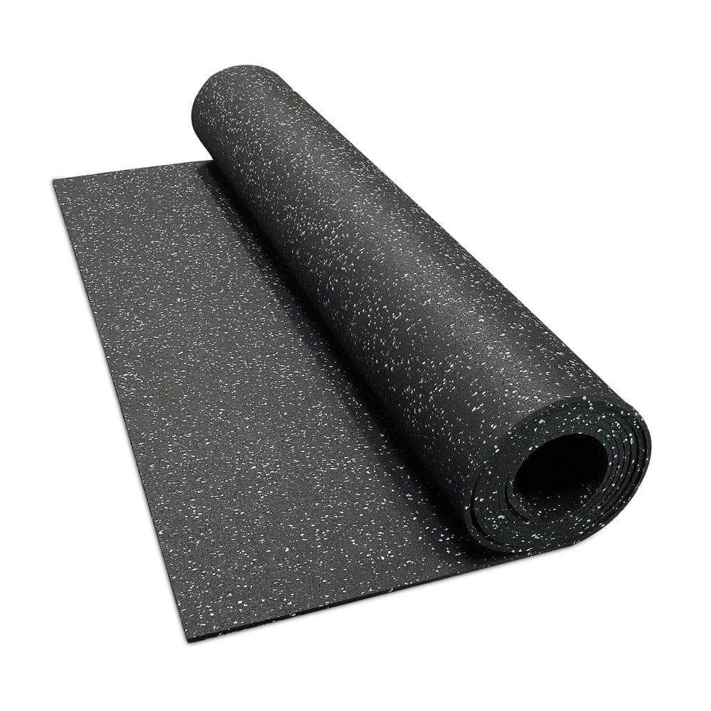 Isometric Grey 48 in. x 180 in. x 0.3 in. Rubber Gym/Weight Room Flooring Rolls (60 sq. ft.) - Hercitys