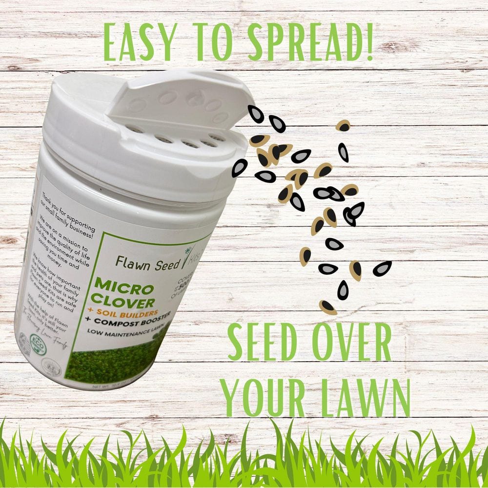 Micro Clover Alternative Grass Seed,Easy Spread,Eco-Friendly,Regenerative,Kid & Pet Friendly, Covers Up to 1,000 sq. ft. - Hercitys