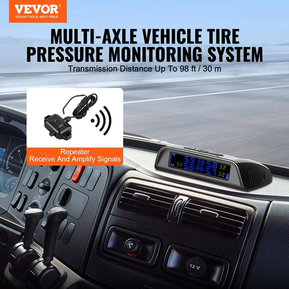 RV Tire Pressure Monitoring System,7.3-116 PSI Trailer TPMS,Universal Wireless Car Alarm System,Waterproof Set - Hercitys