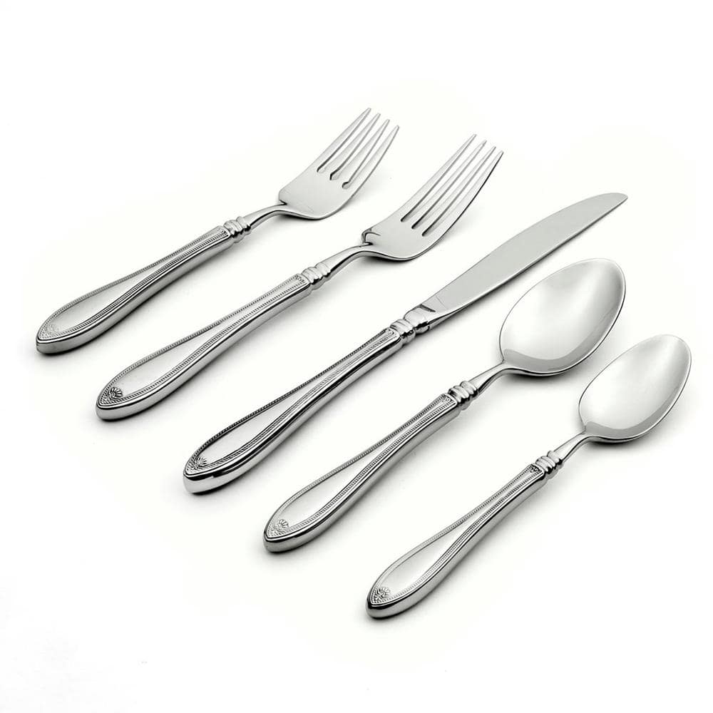 Sheraton 5-Piece Silver 18/10-Stainless Steel Flatware Set (Service For 1) - Hercitys