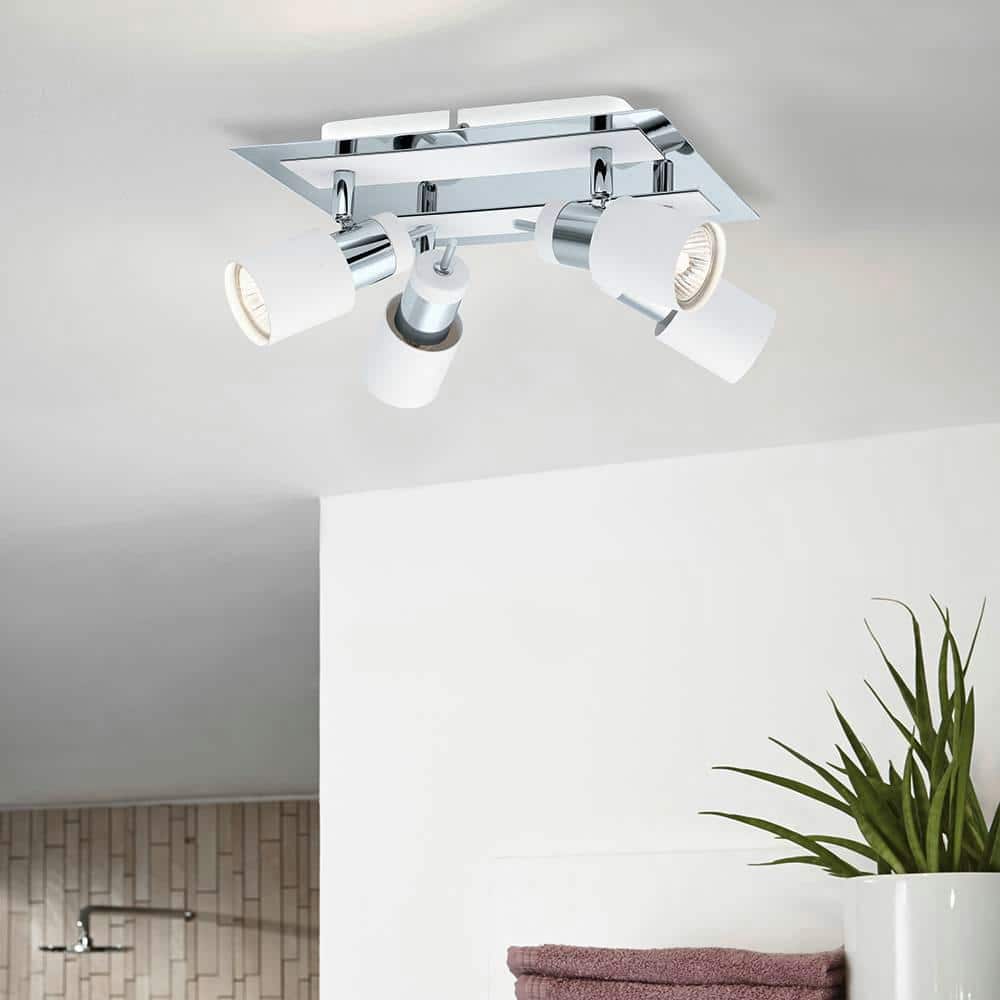 Davida 10.54 in. 4-Light Chrome Semi-Flush Mount - Hercitys