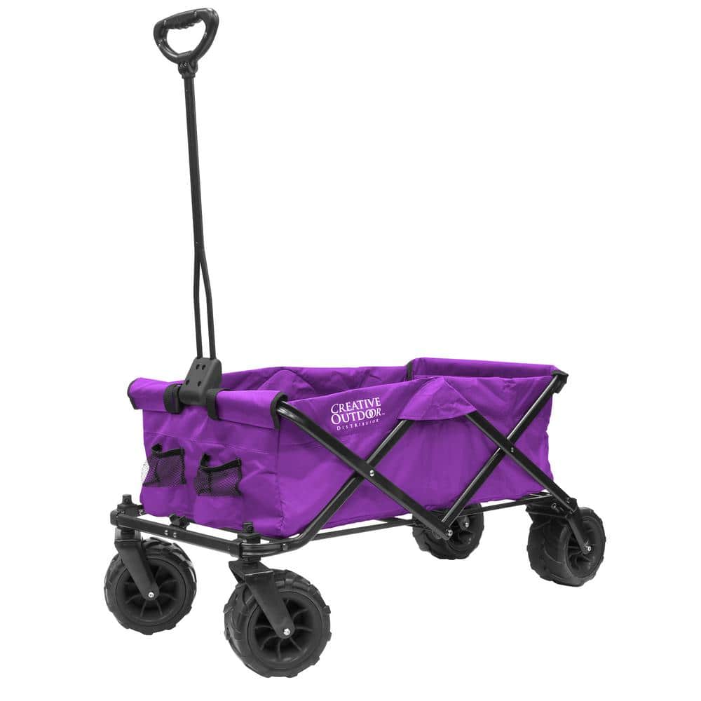 7 cu. ft. Folding Garden Wagon Carts in Purple - Hercitys