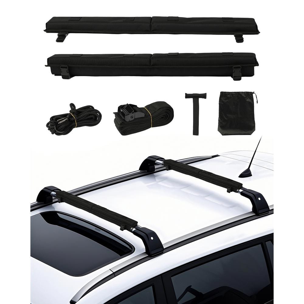 Soft Roof Rack Pads, 30 in. Universal Car Roof Rack Pad for Various Crossbars, 176 lbs. Loading Luggage Kayak Carrier - Hercitys