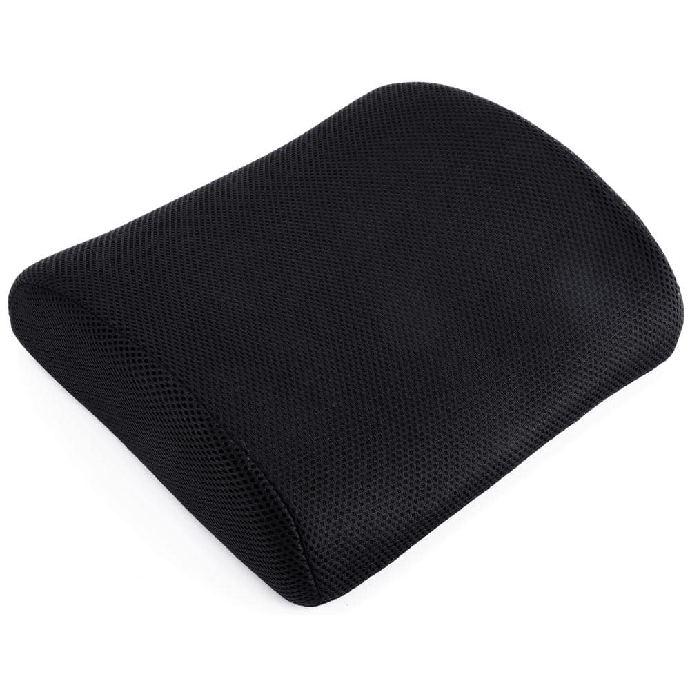 Black Memory Foam Lumbar Cushion with Velvet Cover - Hercitys