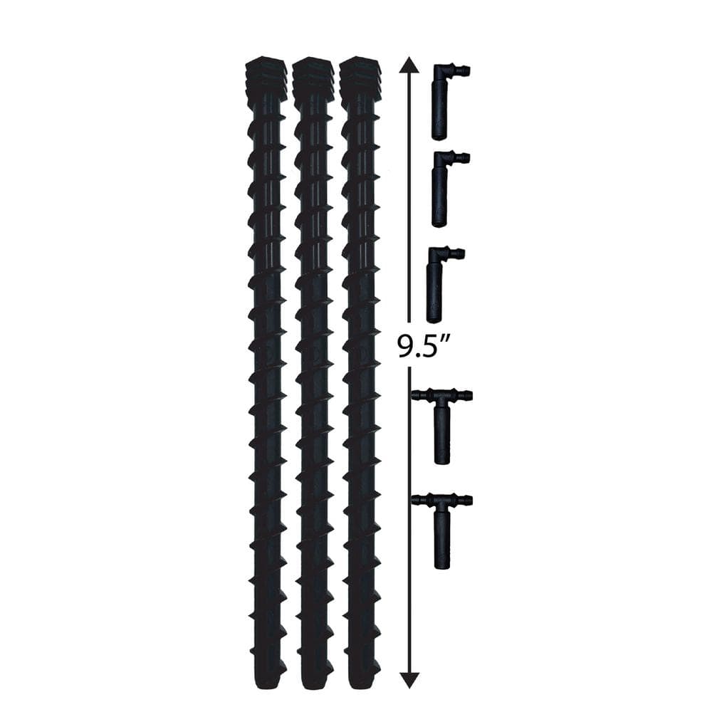 Drip Irrigation Stake Kit (3 Stakes, 2 Tees, 3 Elbows) - Hercitys