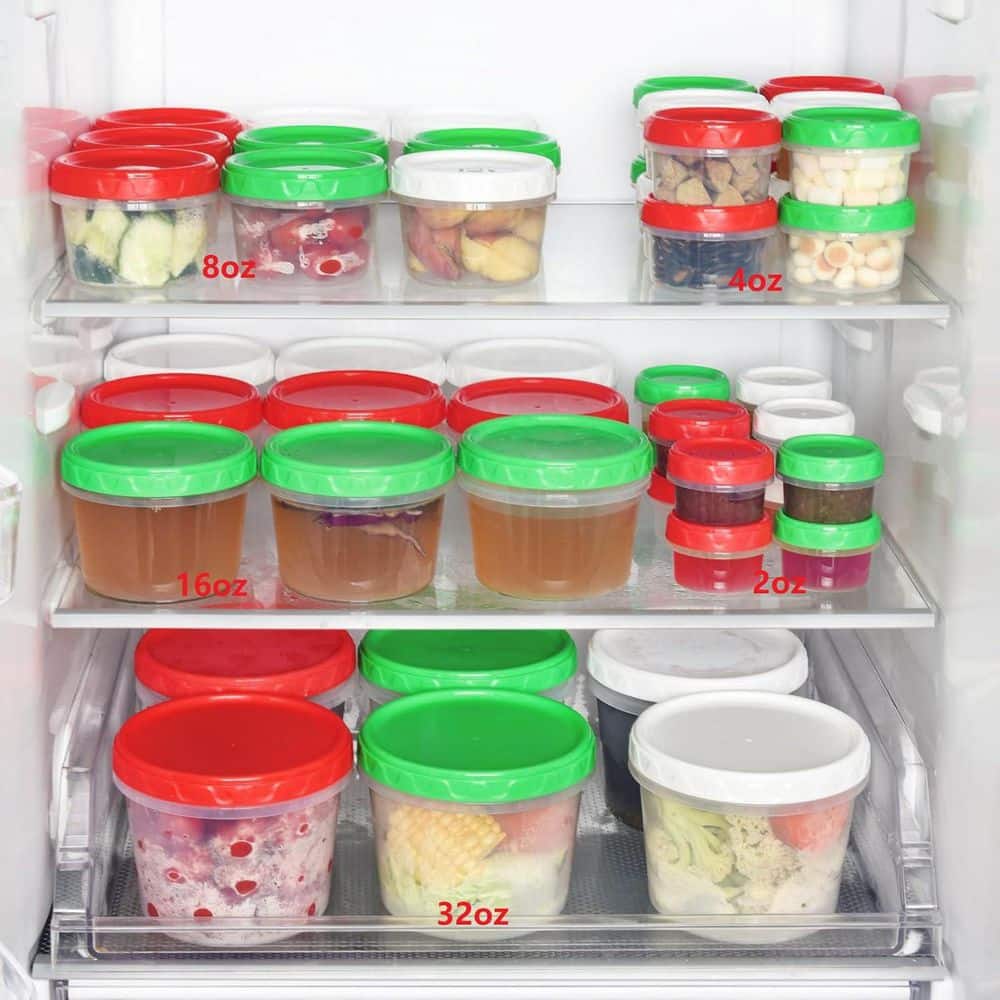 Reusable 2 oz. Mini Plastic Containers Airtight Leakproof Twist Top Lids, Dressing Sauce Jello 12-Piece Set Food Storage - Hercitys