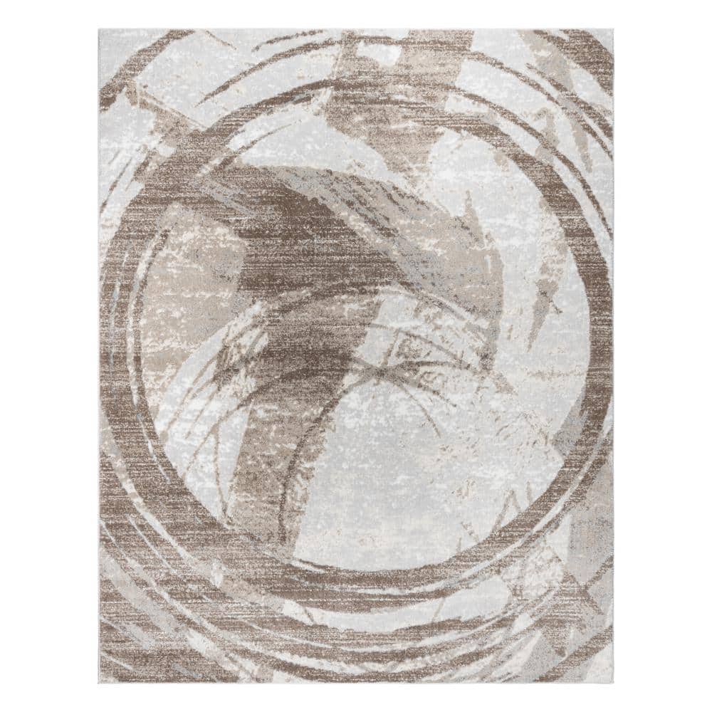 Alor Montu Beige 5 ft. x 7 ft. Abstract Indoor Area Rug - Hercitys