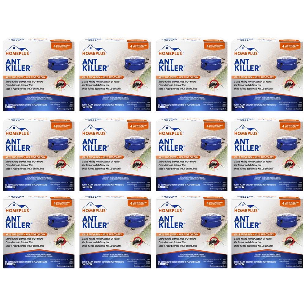 Home Plus Metal Ant Trap with 4 Food Sources and Abamectin (Total: 48 Traps) (4-Pack) - Hercitys