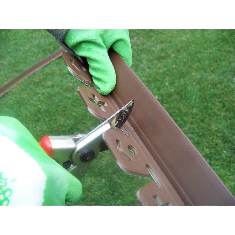 60 ft. L x 2 in. W x 1.5 in. H Light Brown Resin Innovative Edge No Dig Edging with 9 in. Poly Nails (48-Quantity) - Hercitys