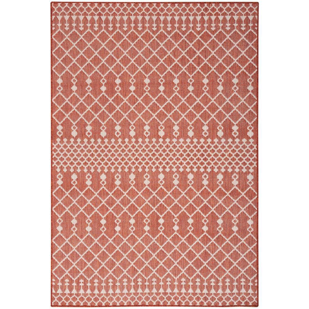 Positano Terracotta 5 ft. x 7 ft. Moroccan Contemporary Area Rug - Hercitys