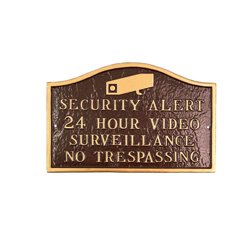 Security Alert Small Statement Plaque – Oil Rubbed/Gold - Hercitys
