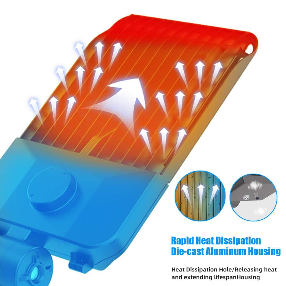 800- Watt Equivalent Integrated LED Bronze Dusk to Dawn Arm Mount LED Street Area Light, 5000K Parking Lot Light 2 Pack - Hercitys