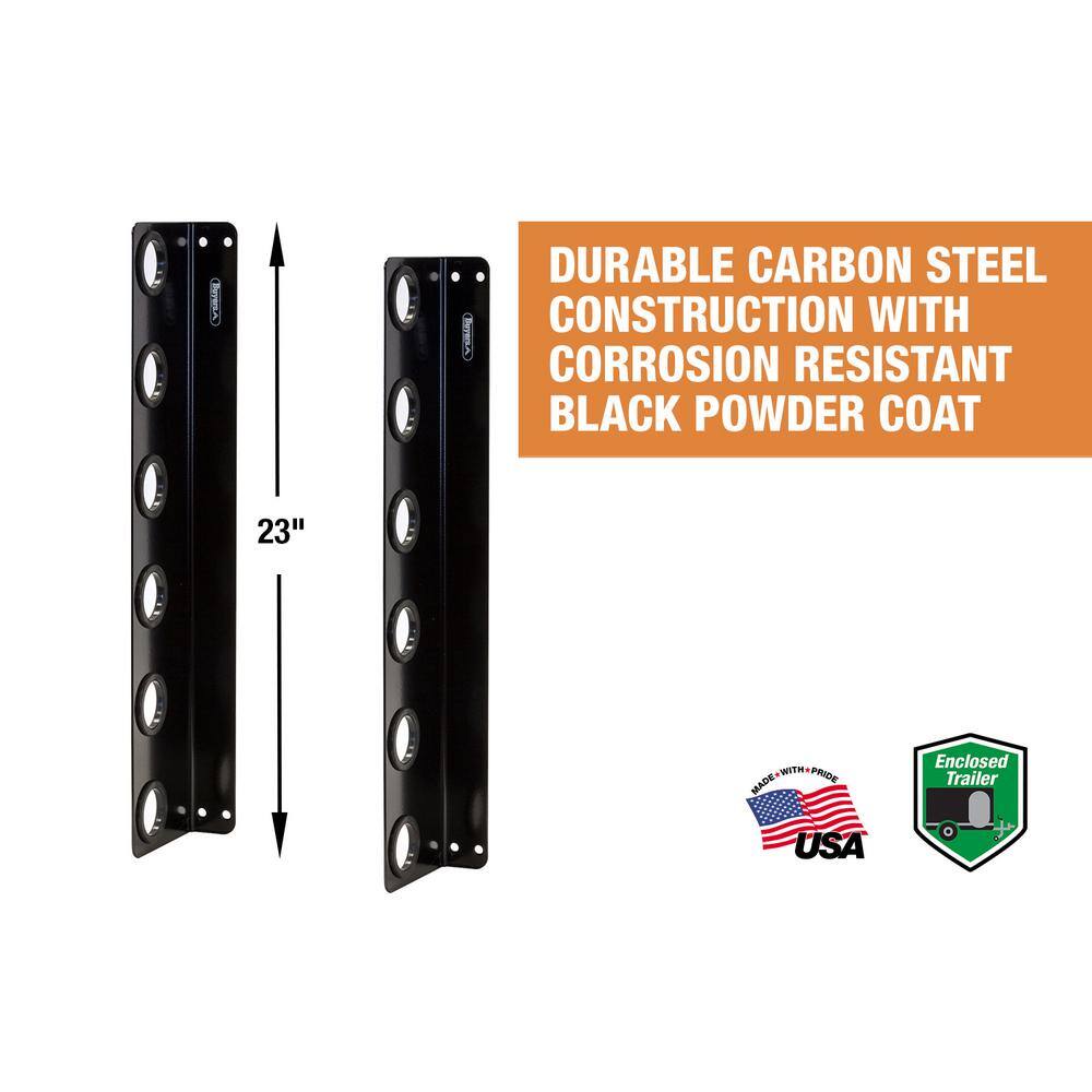 Horizontal Enclosed Landscape Trailer Hand Tool Holder Rack for Shovels Rakes and Other Tools - Hercitys