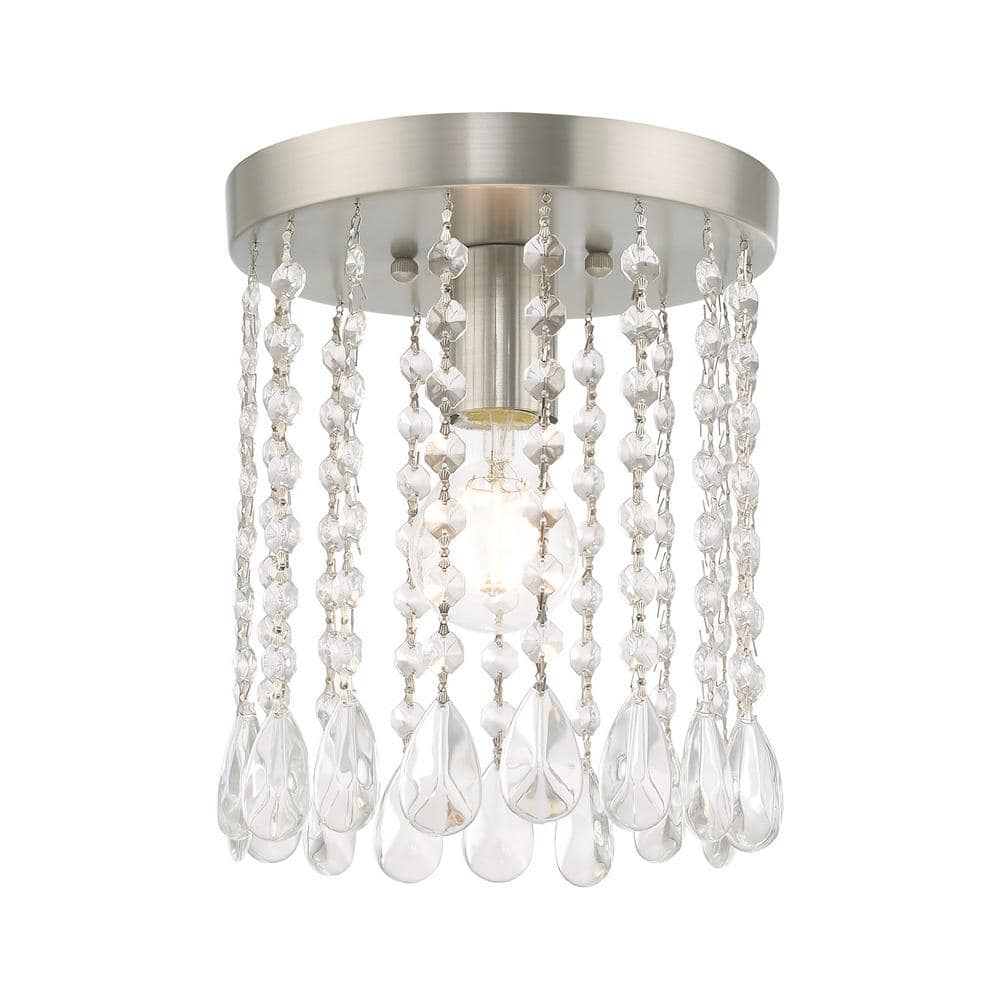 Elizabeth 1 Light Brushed Nickel Semi Flush Mount - Hercitys