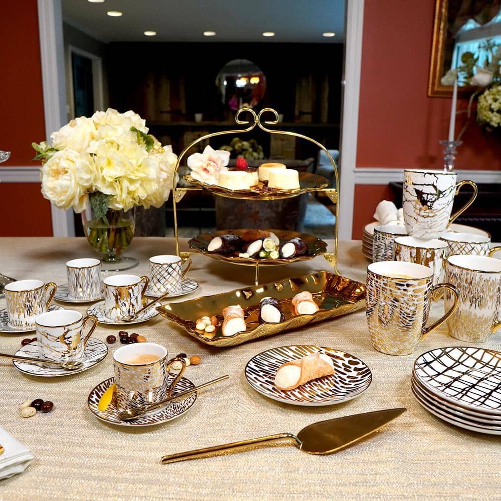 Matrix Gold Plated Canape Plates (Set of 6) - Hercitys